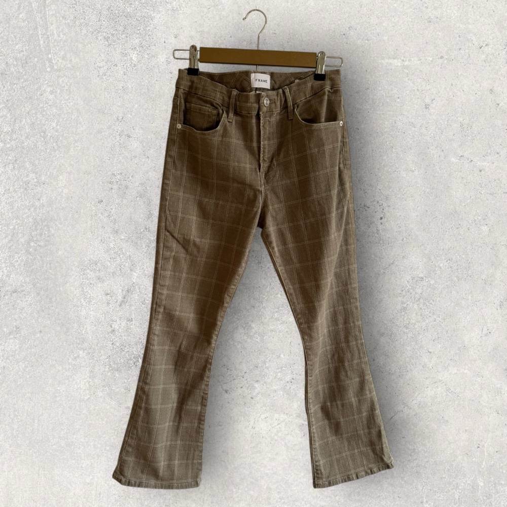 FRAME Le Crop Mini Bootcut Jeans in Oxford Plaid